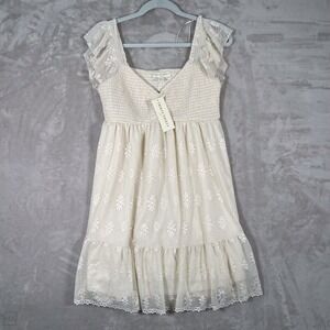 NEW Thirty Thirty LA Women's Dress Lace Boho Cottagecore Dainty Mini XL Cream